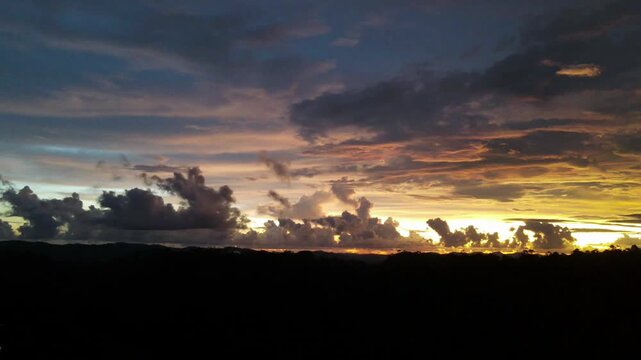 sunset in the mountains time laps