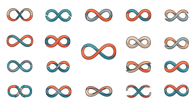 Collection of Infinity Symbols in Various Colors and Styles