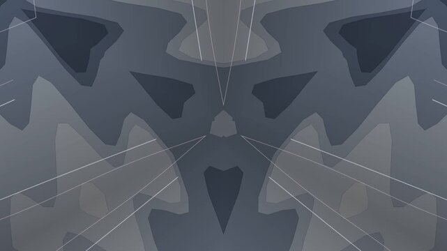 Abstract shapes form a symmetrical pattern with lines