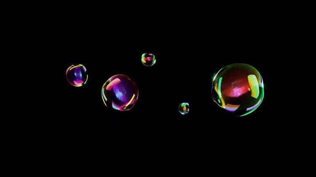 Animated bubbles on a black background.