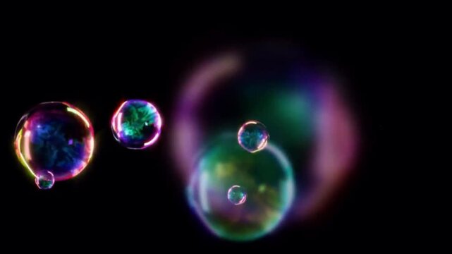 Animated bubbles on a black background.