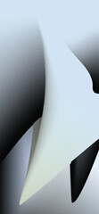 Fototapeta premium Abstract flowing light blue and gray gradient curves with soft shadows