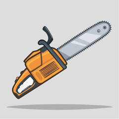 Naklejka premium Illustration of an Orange Chainsaw
