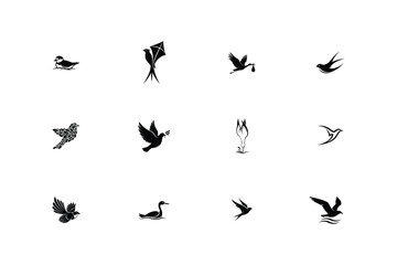 Fototapeta premium Minimalist Bird Silhouette Logo Collection