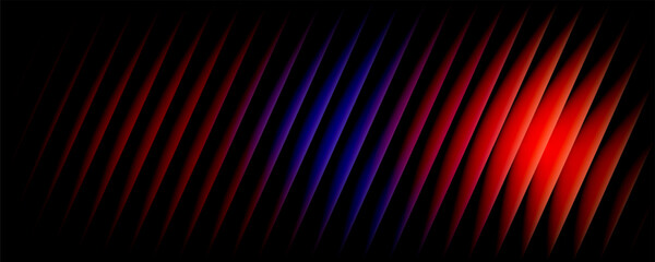 Futuristic vibrant vertical ribbed lines that distorts vivid red blue diagonal gradient. Vivid and colorful visual perfect for modern design, technology backgrounds, or creative advertising projects © Aluna
