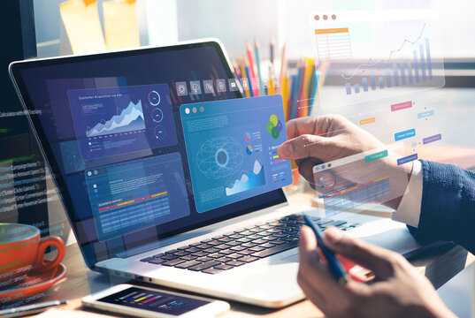 Business analytics with data dashboard.Intelligence system