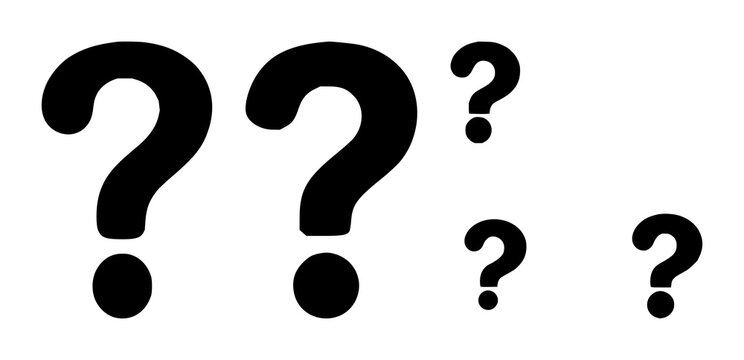 Question mark icon set with solid black color and white background featuring help, support, information with frequently asked questions and uncertainty