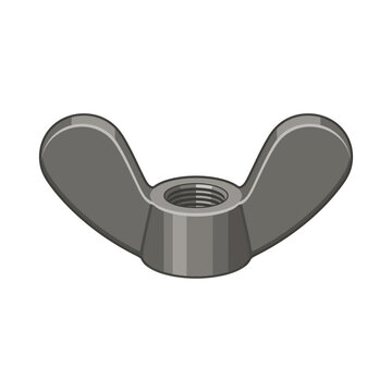 High-detail 3d rendering of a stainless steel wing nut, ideal for engineering, construction, and mechanical projects. Perfect for technical manuals, product design, and industrial marketing.
