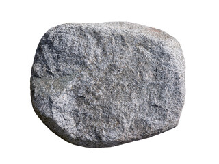 Natural grey granite boulder rock isolated on white background. © fotomaster