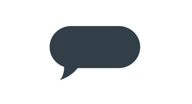 Black speech bubble icon symbol.