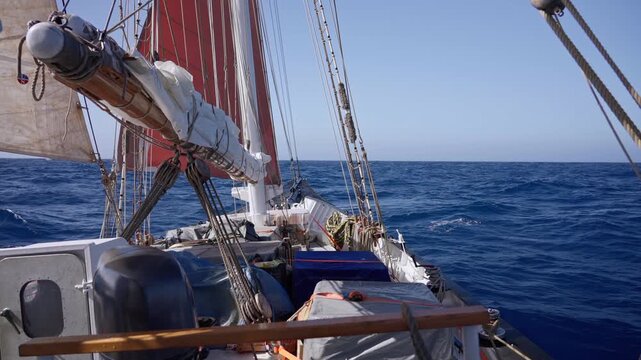 Sailboat Crossing Open Water in Drake Passage