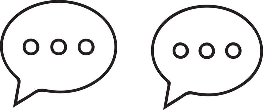 Speech Bubble Icons Chat Message Communication Dialog Symbols Line Style Set