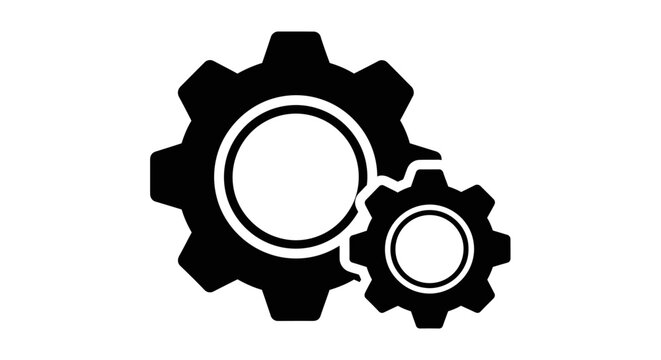 Black gear icons mechanical design.