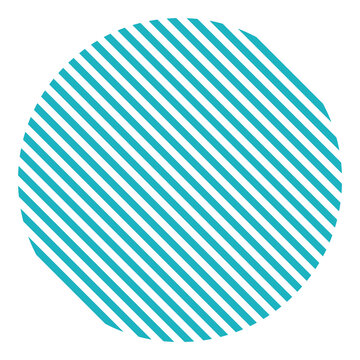 Kreis mit diagonalen Streifen in blau und weiss