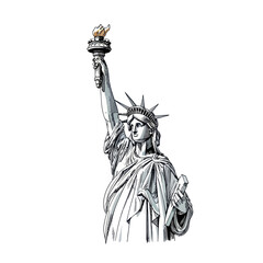 Statue of Liberty illustration, New York landmark, iconic symbol of freedom © selang