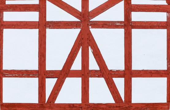pattern of half timbered house wall as historic medieval background