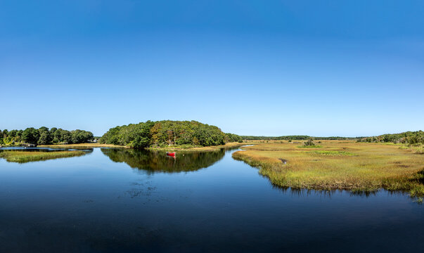 boat at beautiful lake landscape at Harwich