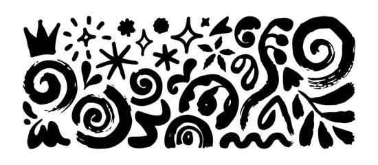 Grunge Brush Spiral and Squiggle Icons Vector © mdshamimhossaingd