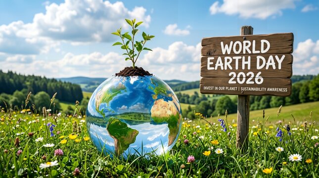 World Earth Day 2026 Sustainable Planet Awareness Concept