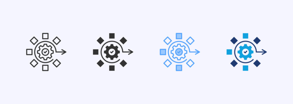 Resolve Icon Set Color Multiple Style Collection Illustration