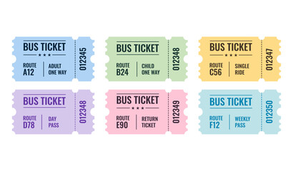 Set of vector bus ticket templates © Yana