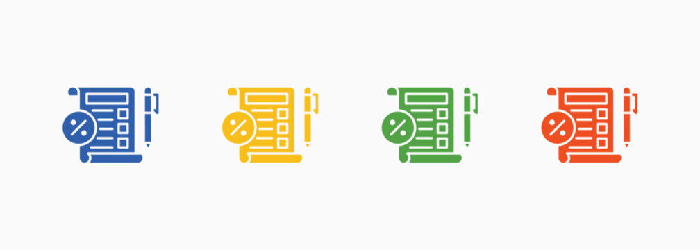 Terms Icon Set Color Multiple Style Collection Illustration