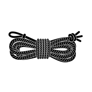 Black rope tied in a bow.