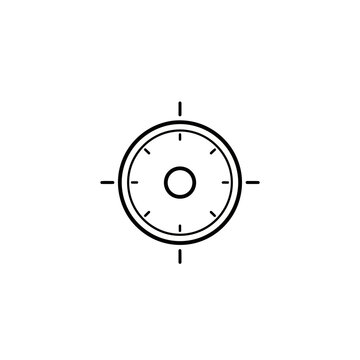 Simple black clock face icon design.