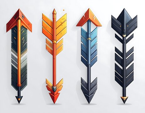 Colorful stylized arrows with unique designs