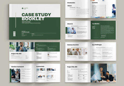 Business Case Study Booklet Landscape Template