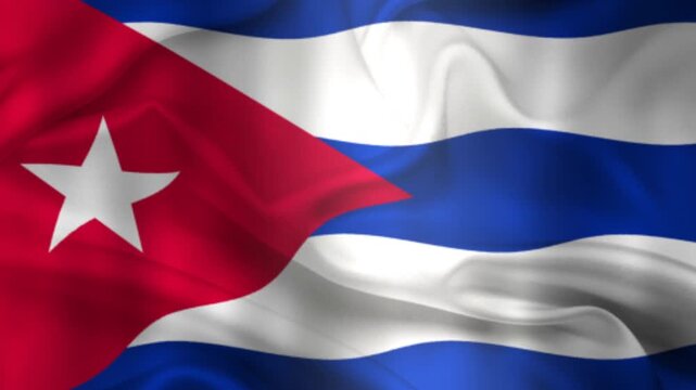 Flag of Cuba, Cuba 3D Animation flag waving in the wind. 4K Cuba Flag Animation waving with fabric texture.
