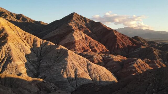 Sunset Over Colorful Desert Mountains, Painted Hills Landscape