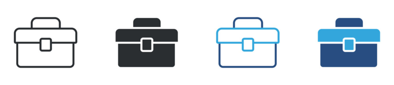 Tool box icon set. repair kit and equipment case. construction and maintenance concept. vector illustration.