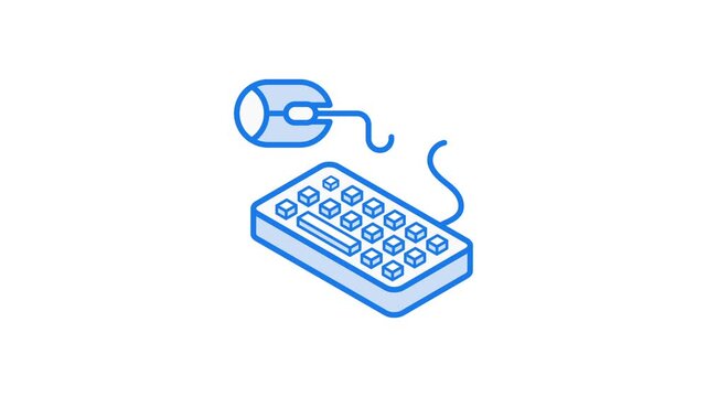 Mouse and Keyboard Animated Icon &ndash; Computer Input Devices, Typing Motion Graphic