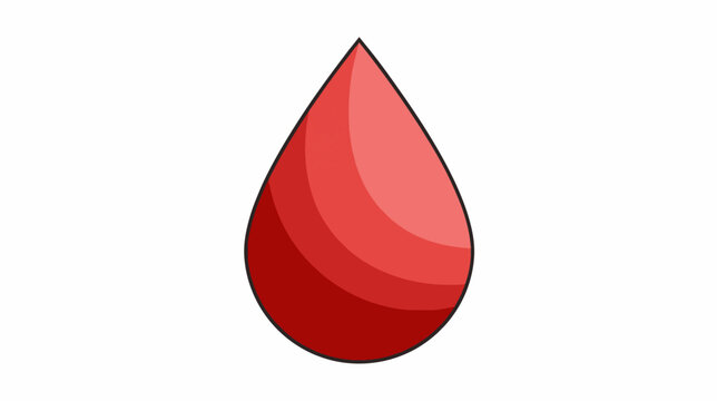 Isolated Red Blood Drop on White Background.