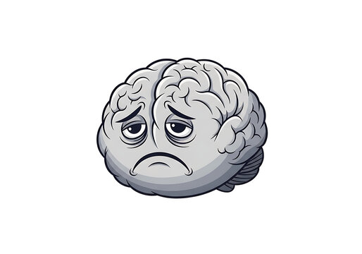 sad brain illustration mental health awareness concept
