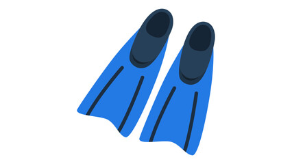 Modern flat vector icon of swimming flippers on a clean white background, professional diving equipment illustration for summer vacation designs, minimalist snorkeling gear graphic for web use. © mdkaosarhabib
