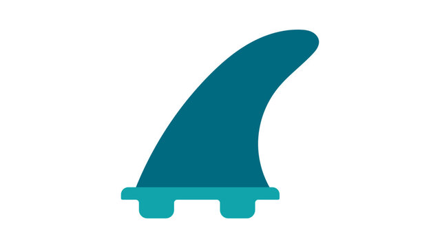 Professional surfboard fin vector icon illustration, minimalist hand-drawn design with clean outline and scalable bold shape, ideal for summer sports branding and modern graphic resources.