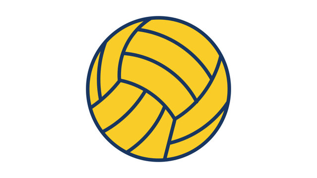 Modern water polo ball vector icon with an editable stroke, showing a professional flat line illustration on a white background, perfect for aquatic sports branding and competition materials.