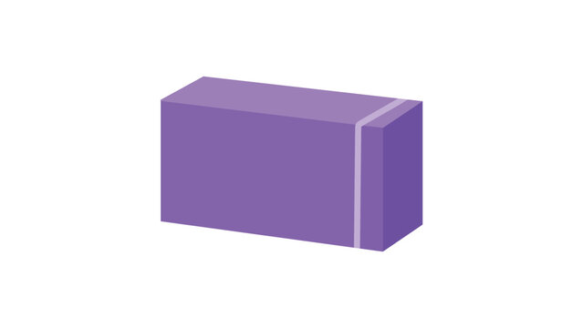 Premium yoga block vector icon illustration designed for fitness and wellness. Minimalist flat design representing foam brick equipment used in pilates, stretching, and meditation for health goals.