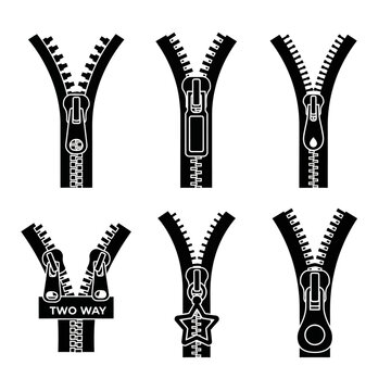 Zipper Collection: Various Styles and Designs in Black and White
