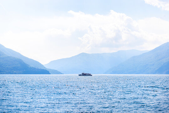 the lago maggiore lake in the sun