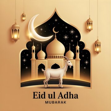 Eid al‑Adha Golden Goat Artwork

