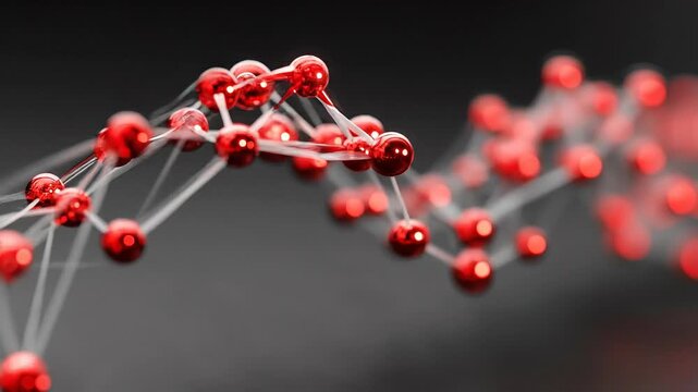 Seamless loop capital flow instability network, red node tension compression animation.