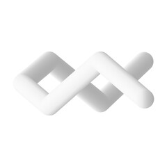 Fototapeta premium Abstract minimalist white twisted structure isolated background