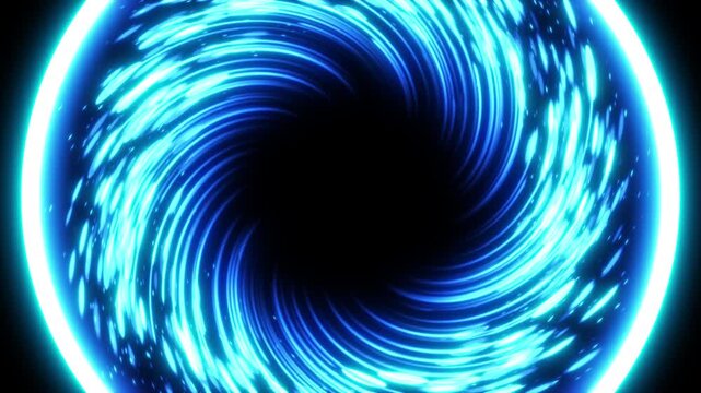 Cyan Magic Circle Ring Alpha Channel MOV Transparent Background