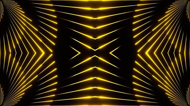 Yellow Circular Duable Laser Show Kaleidoscope Background VJ Loop in 4K