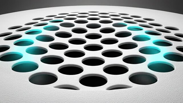 Seamless loop data filtering surface, perforated grid with selective signal activation.