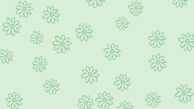 Light green background with scattered light green flower outlines. Suitable for springthemed designs, invitations, and feminine branding projects.