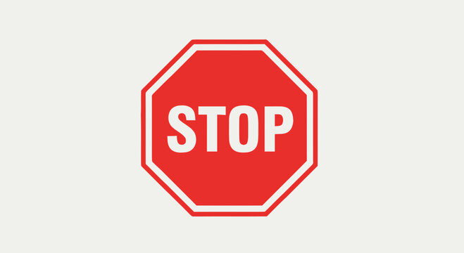 Red Stop Sign Traffic Symbol.
